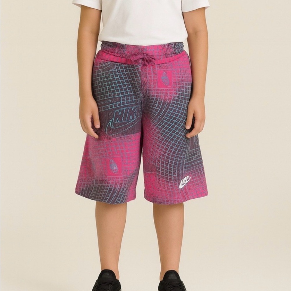 Nike Pink & Blue Graphic Athletic Shorts . Size Youth Large. (K9)✨✨